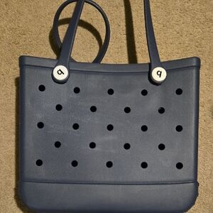 Small Navy Silicone Beach Bag